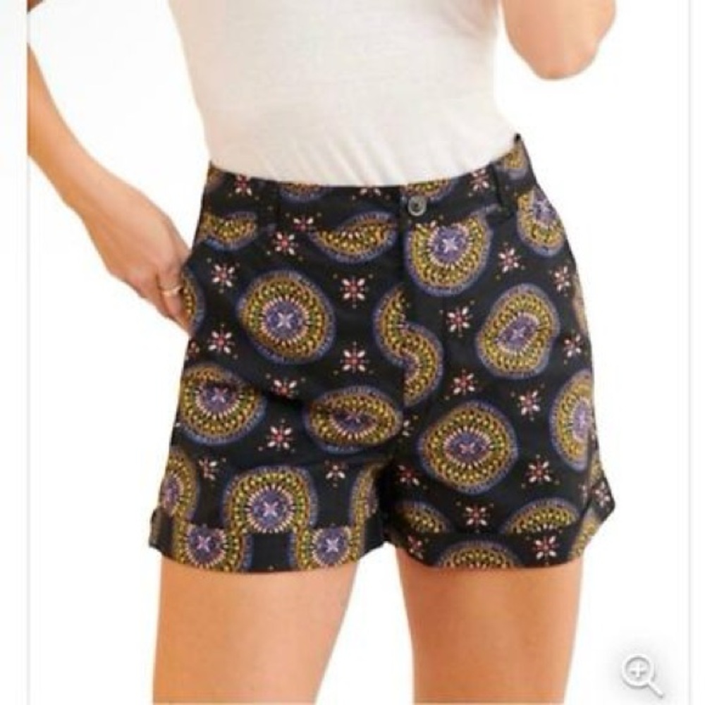 NWT Maeve by Anthropologie Abstract City Shorts in Multicolor Medallion Size 2